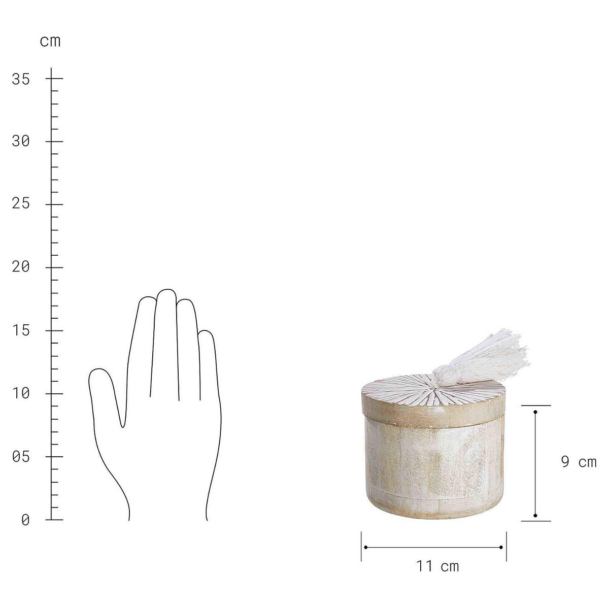 AUFBEWAHRUNGSDOSE Bondi - Weiß, Holz (11/9/11cm) - Butlers