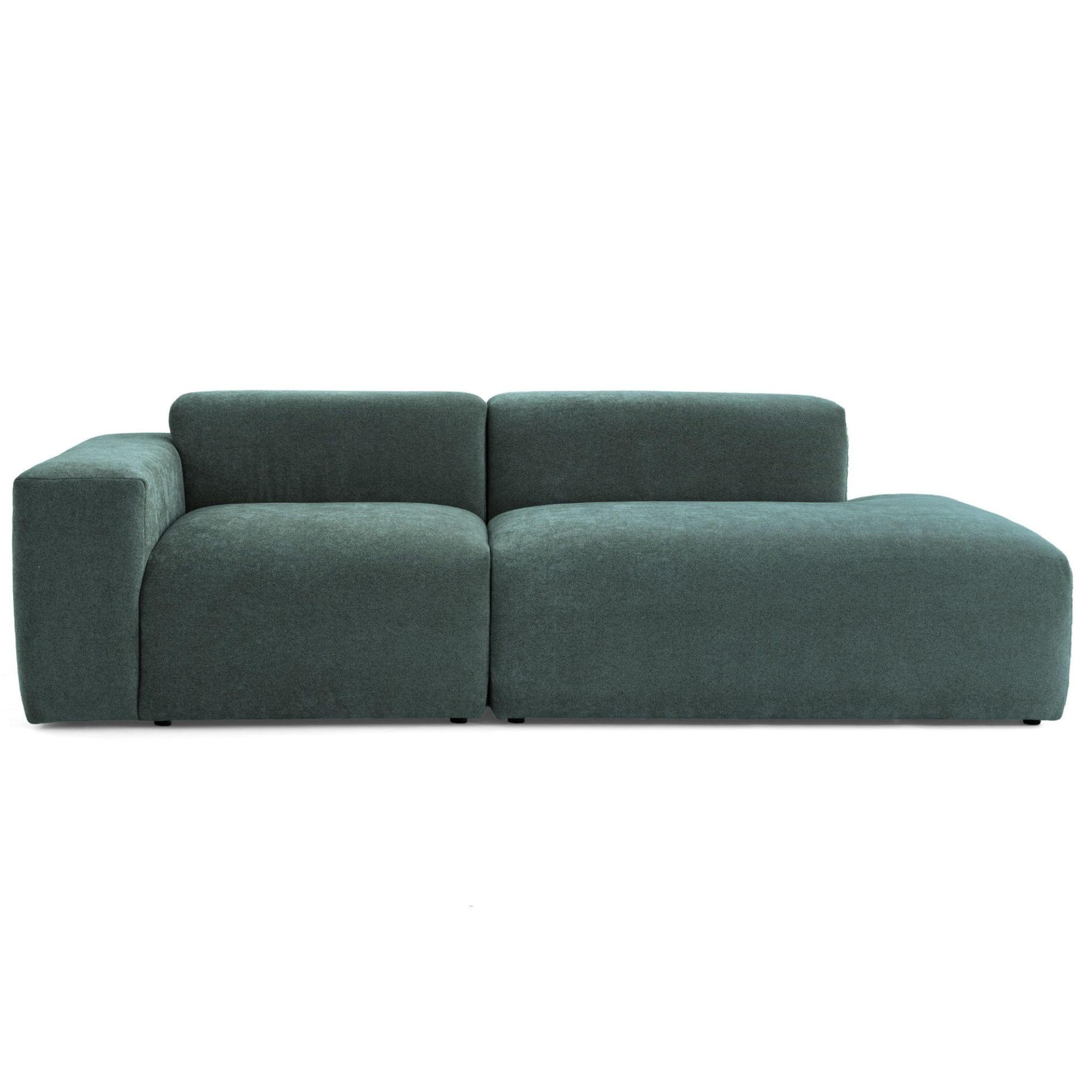 3-SITZER modulares Sofa HEAVEN SET 1 Rechts, Breite 255 cm Webstoff Dunkelgrün - Dunkelgrün/Schwarz, Holz/Kunststoff (102/71/255cm) - Muffo