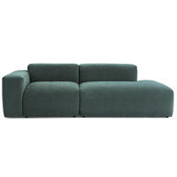 3-SITZER modulares Sofa HEAVEN SET 1 Rechts, Breite 255 cm Webstoff Dunkelgrün - Dunkelgrün/Schwarz, Holz/Kunststoff (102/71/255cm) - Muffo