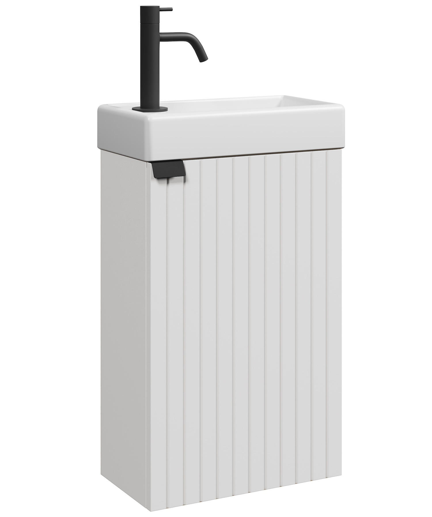 GÄSTE-WC-MÖBELSET Bosco 2 Teile Weiß Matt - 40 x 22 x 68 cm - Weiß, Holz (40/68/22cm) - Badplaats