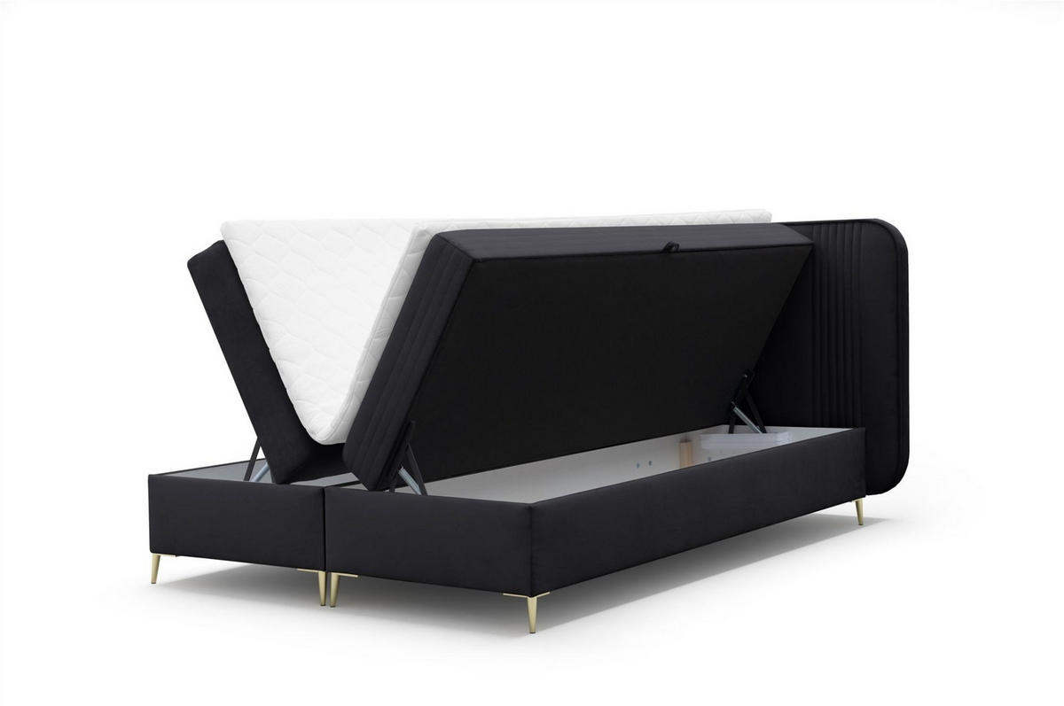 BOXBETT Alize - Schwarz, Holzwerkstoff/Textil (160/200cm) - Fun Möbel