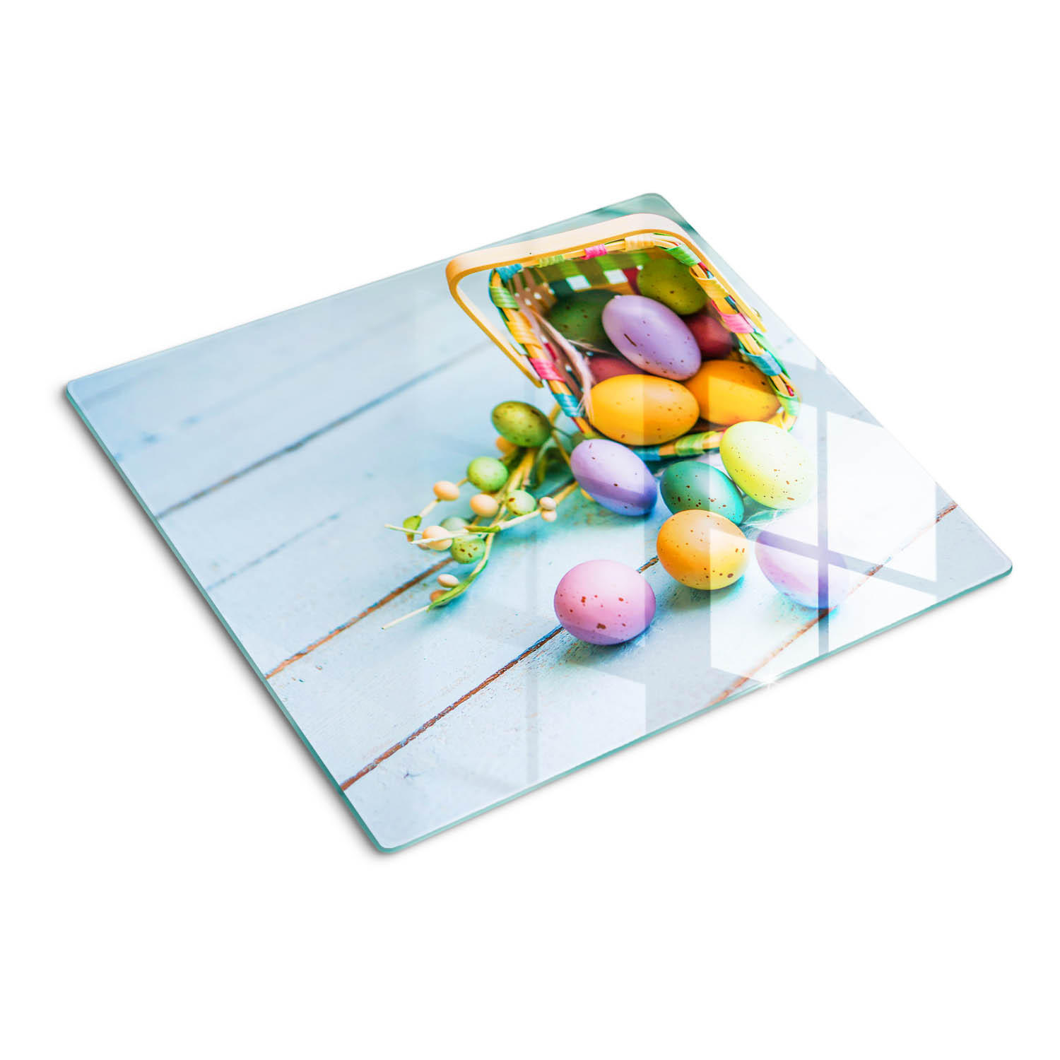 GLASPLATTE 60x52 cm Ostereier - Multicolor, Glas (60/0.4/52cm) - TULUP