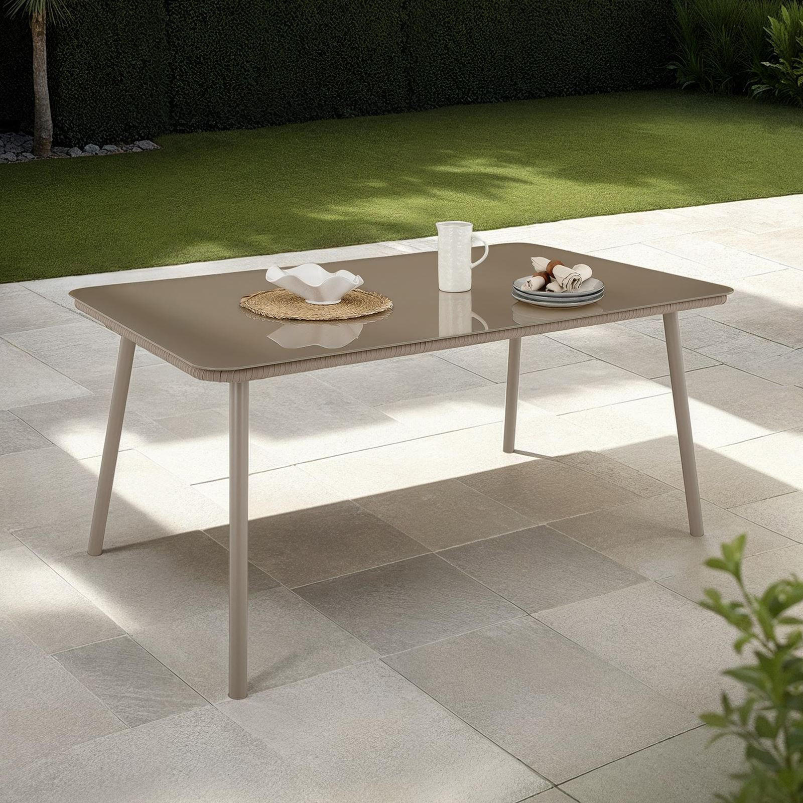 GARTENTISCH VOLONTE - Braun, Glas/Metall (90/160/75cm) - IDIMEX