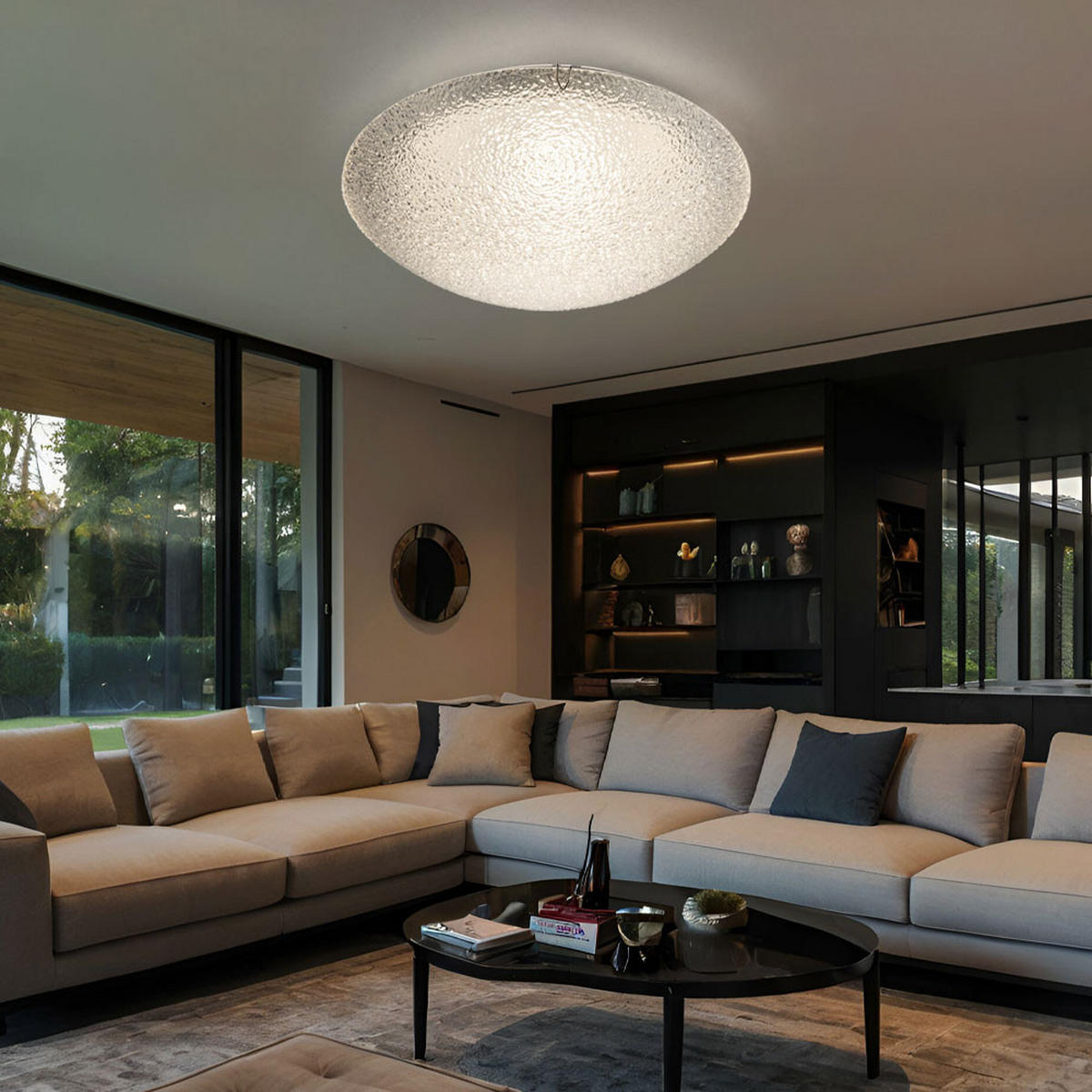 LED DECKENLEUCHTE TRIA I Weiß Glas geeist - Weiß, Glas (30/30/10cm) - Globo Lighting