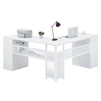 SCHREIBTISCH L-FORM mit Schubladen Eckschreibtisch 150 x 150 cm - Weiß, Holzwerkstoff/Metall (150/150/76.2cm) - Quality Elegance