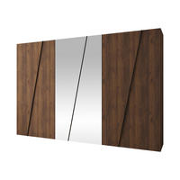 DREHTÜRENSCHRANK Zen 2L 300 cm - Nussbaumfarben/Schwarz, Holzwerkstoff/Kunststoff (300/202/50cm) - MIRJAN24