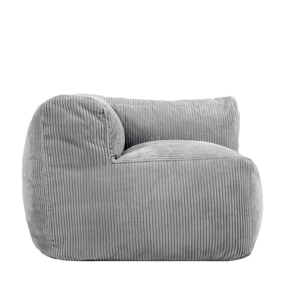 SITZSACK-ECKSESSEL ZEN modular Cord - Grau, Textil (100/68/100cm) - icon
