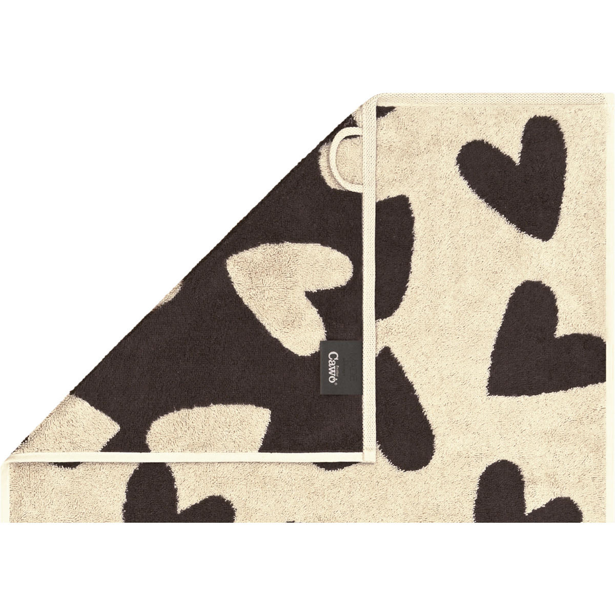 WASCHLAPPEN HEART BEATS HEARTS 6275 BASALT - 37 - Grau, Textil (16/22cm) - Cawoe