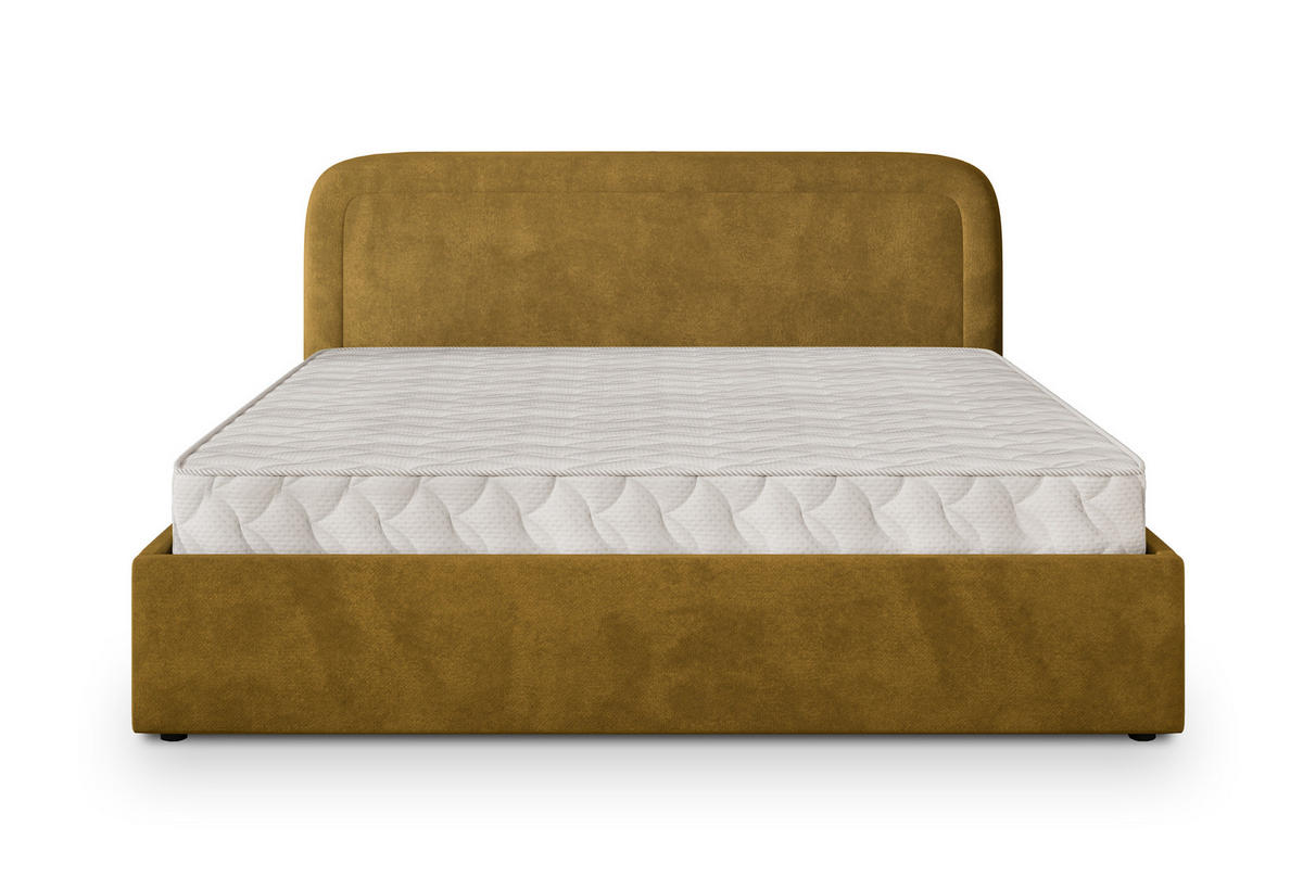 POLSTERBETT BENIRA K 200x200 cm mit Bettkästen - Gelb - Gelb, Holz/Textil - MASSENO