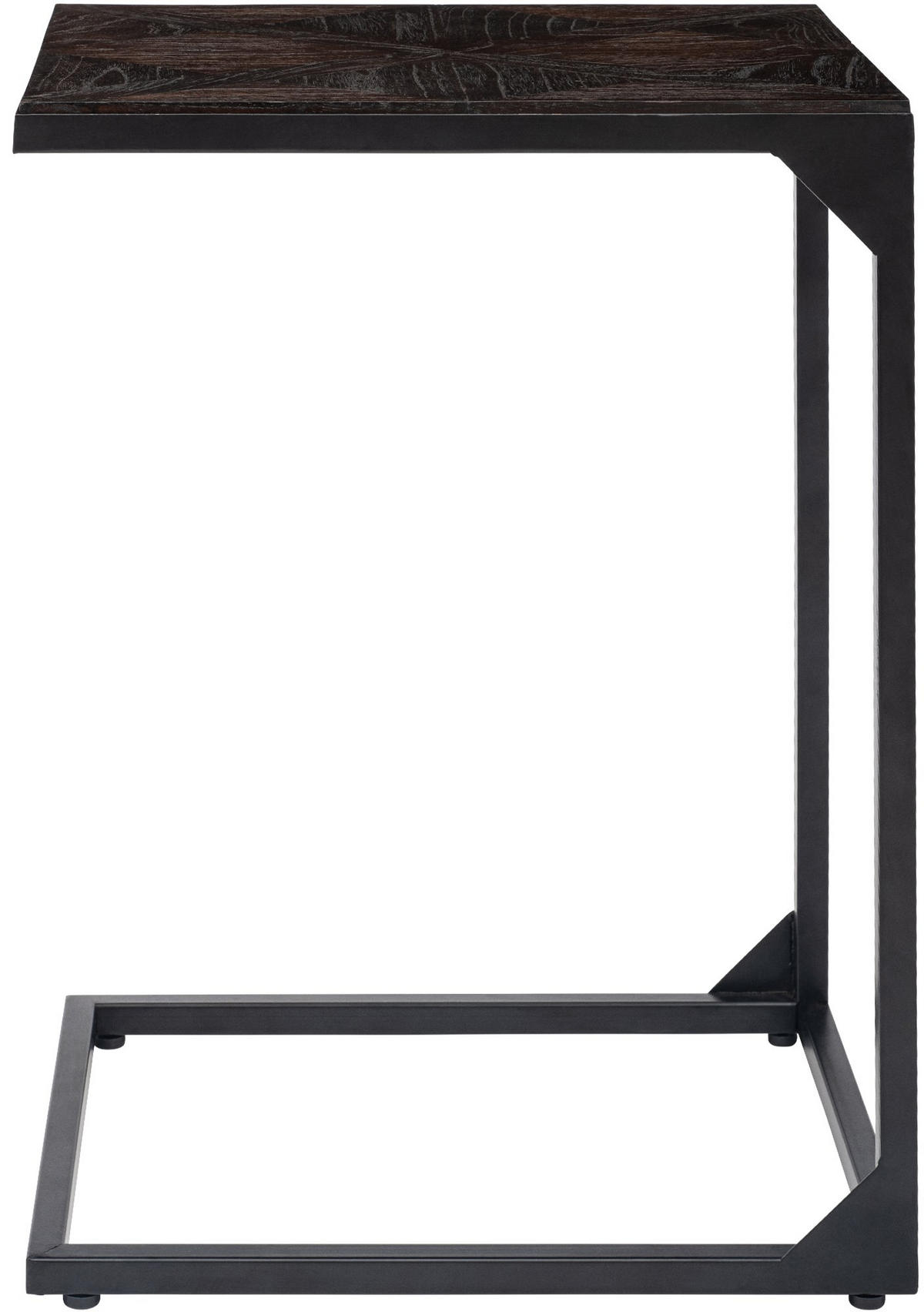 BEISTELLTISCH eckig 45/35/61 cm Holz Braun - Schwarz/Braun, Holz/Metall (35/45/61cm) - CLP