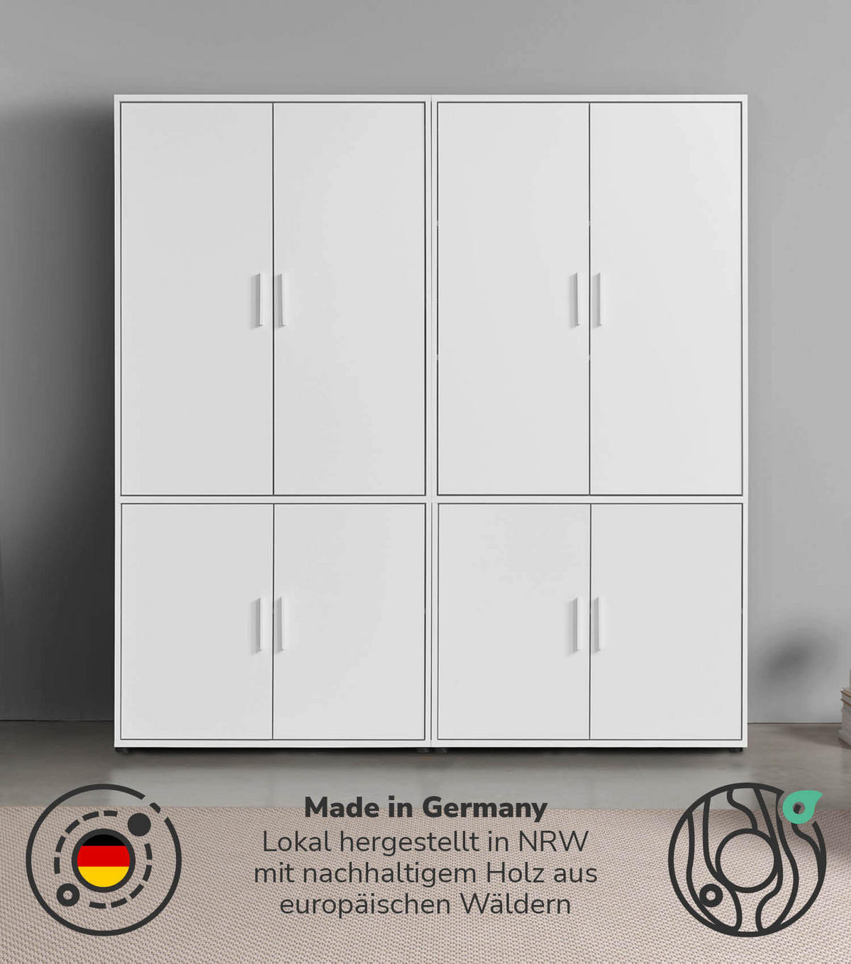 KLEIDERSCHRANK Der Grenzenlose - Weiß, Holzwerkstoff (180/187/58cm) - Mokebo