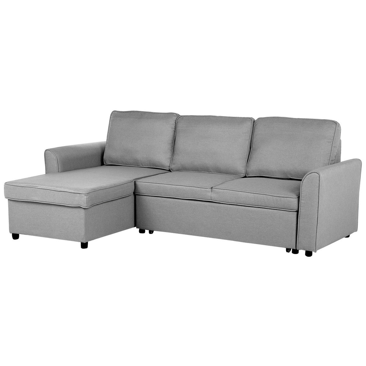 ECKSOFA Polsterbezug Hellgrau linksseitig Nesna - Hellgrau, Textil (228/145cm) - Beliani