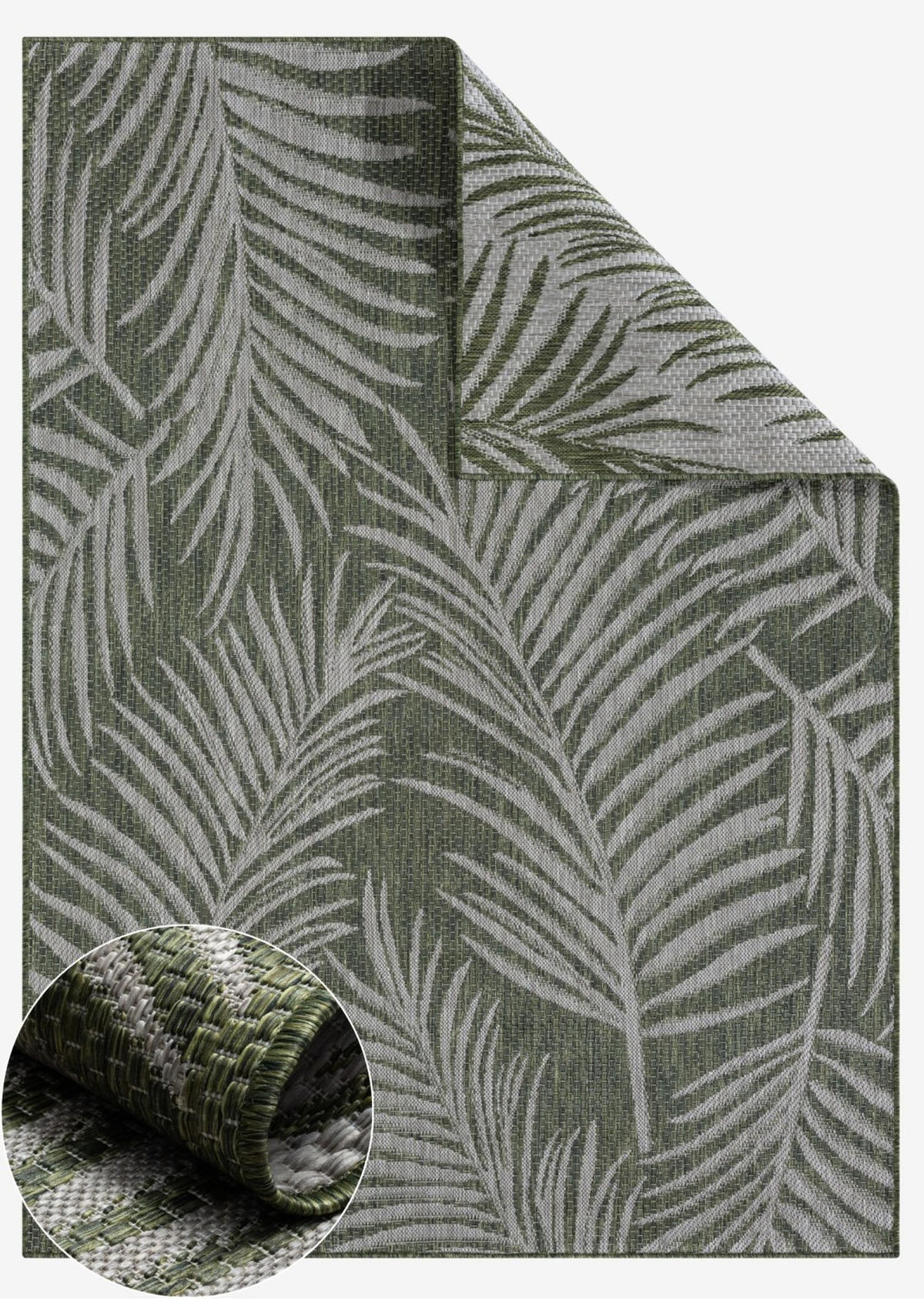 OUTDOORTEPPICH Fern Grün,Blaugrau,Hellgrau 80/150 cm - Grün, Textil (80/150cm) - My-Rug
