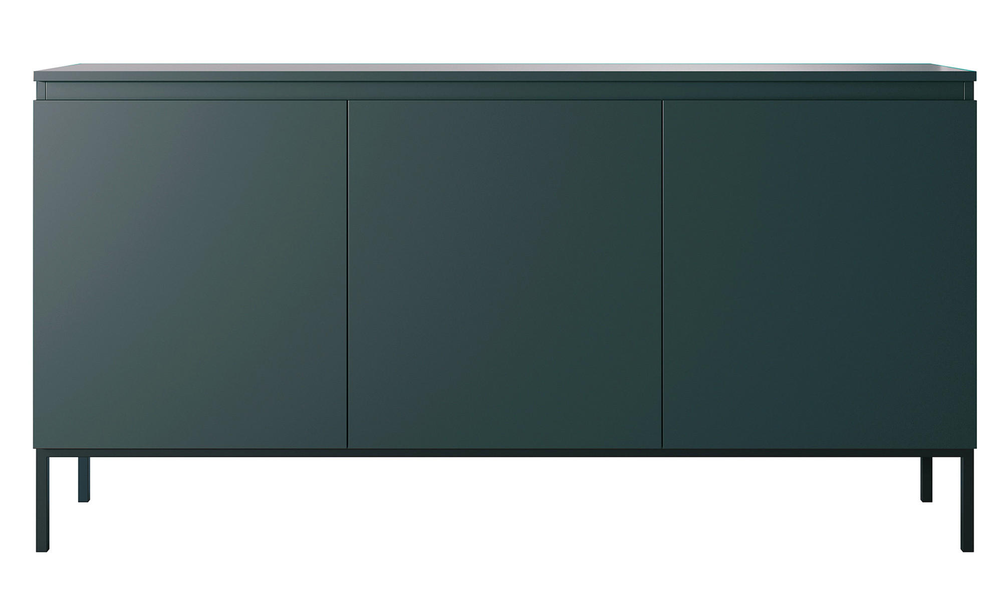 SIDEBOARD Bemmi Dunkelgrün mit Metallbeinen 150 cm - Dunkelgrün/Schwarz, Holzwerkstoff/Metall (150/77/35cm) - Selsey