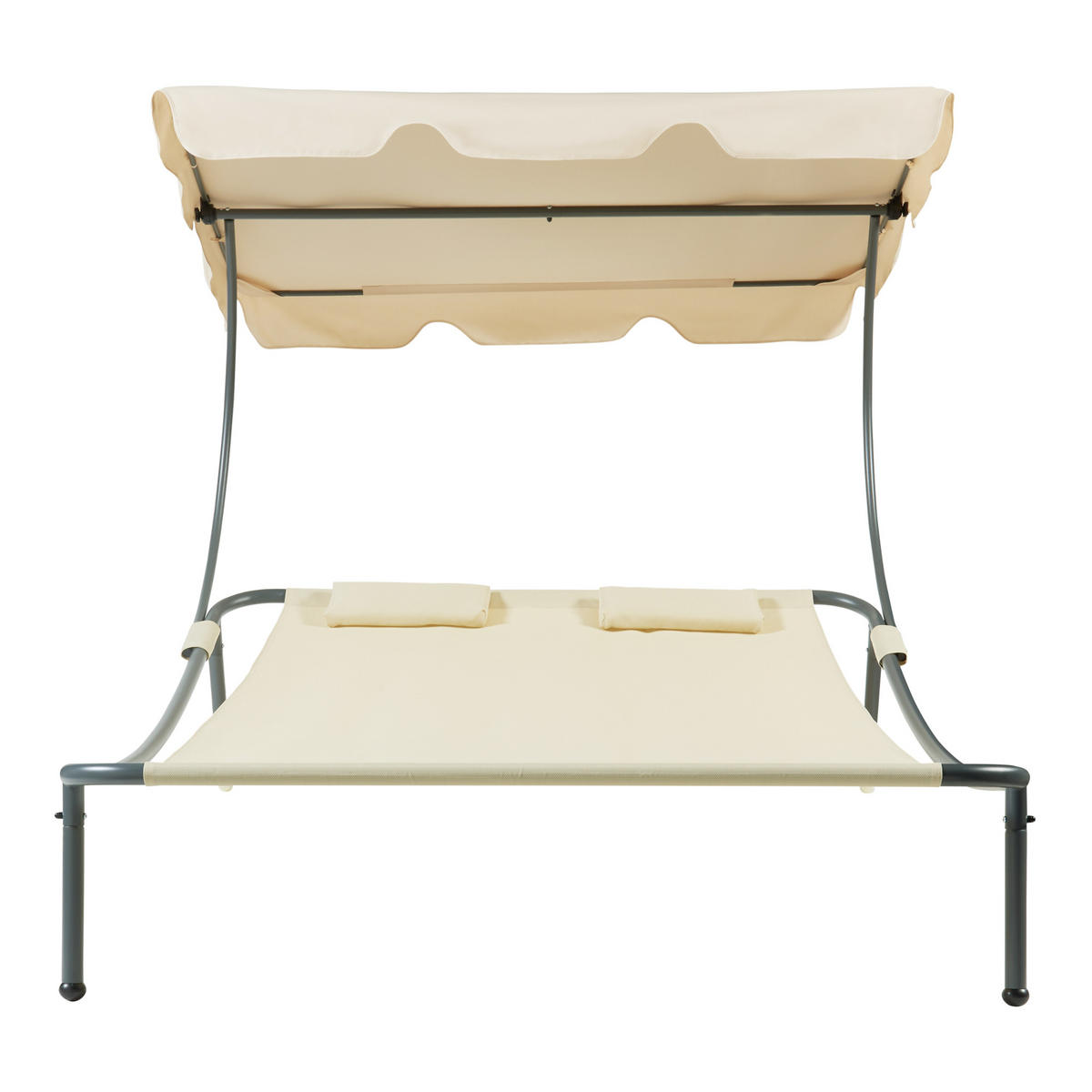 DOPPELLIEGE Avigliano - Beige, Textil/Metall (200/146/173cm) - casa.pro