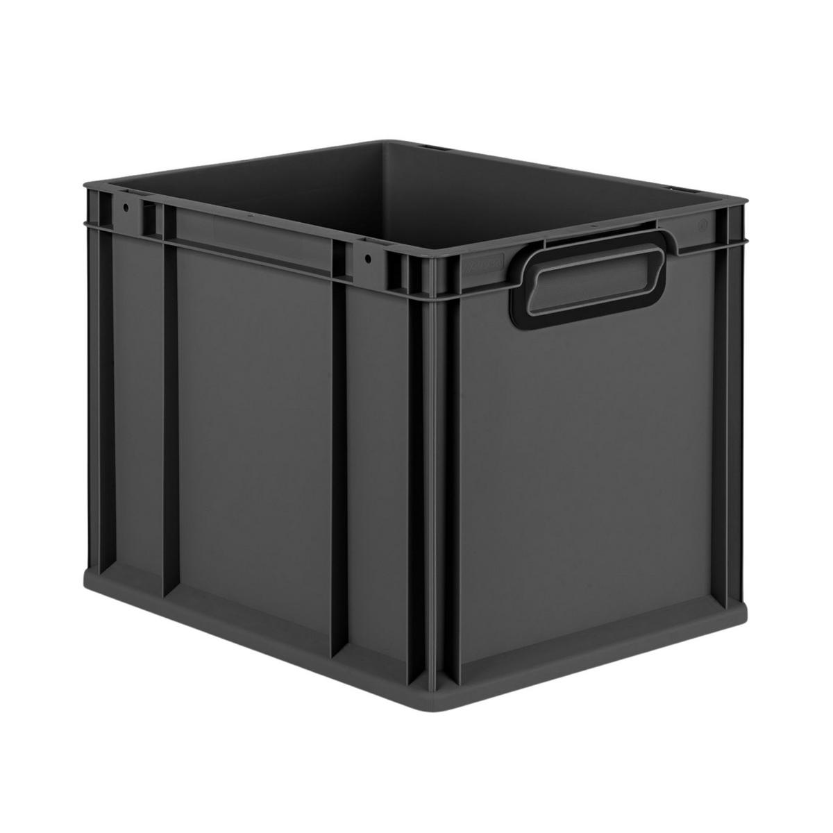 EUROBOX NextGen Color 32x30x40 cm 30 Liter Griffe schwarz zu, Schwarz - Anthrazit/Schwarz, Kunststoff (30/32/40cm) - PROREGAL