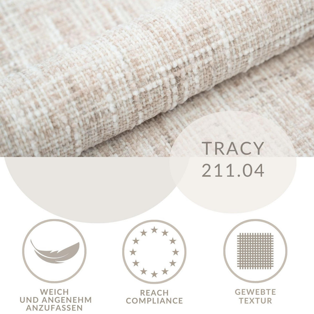 ECKSOFA Zanzibar Creme Webstoff - Creme/Schwarz, Holz/Holzwerkstoff (237/144cm) - Maison de Reve