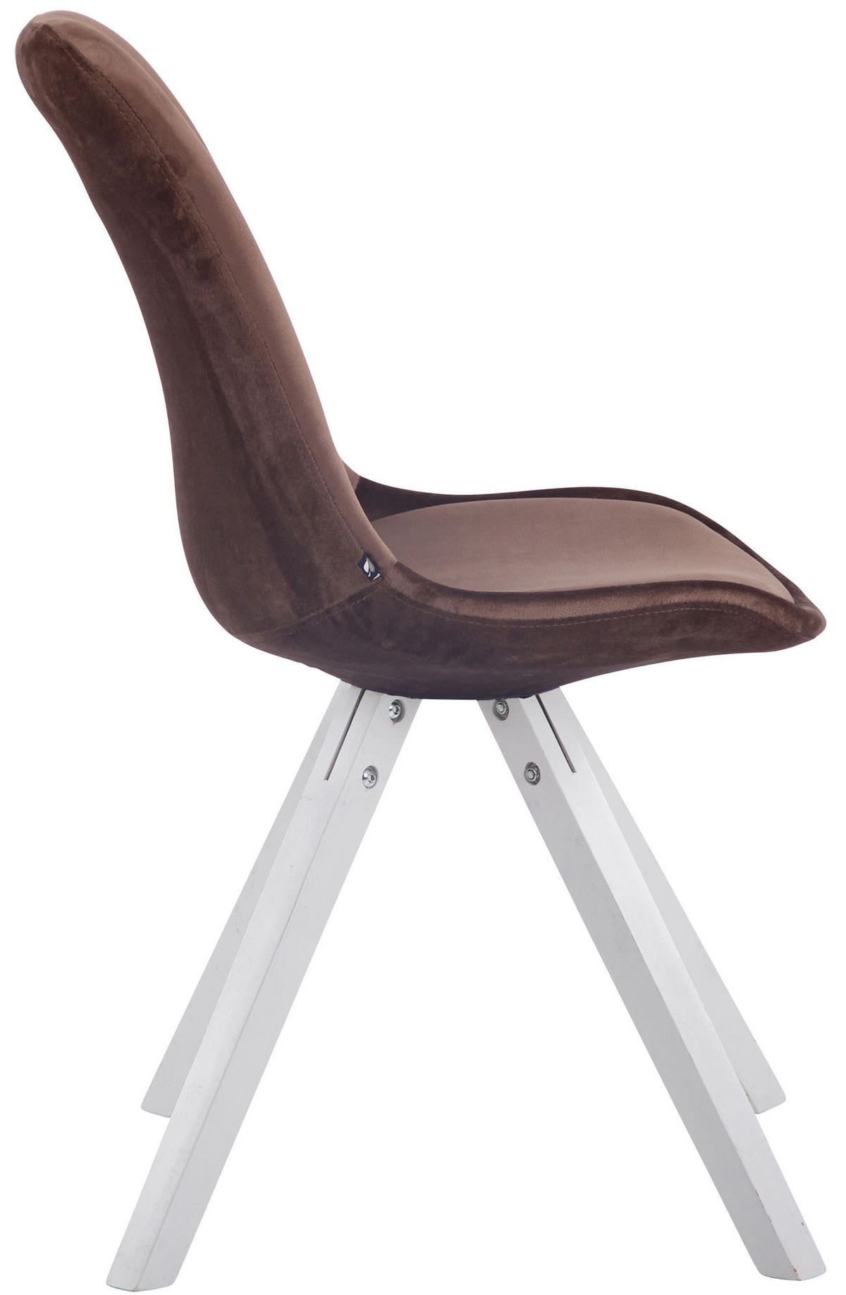 BESUCHERSTUHL Toulon Samt, Gestell Buchenholz Weiß Square Braun - Braun/Weiß, Holz/Buchenholz (48/83/56cm) - TPFLiving