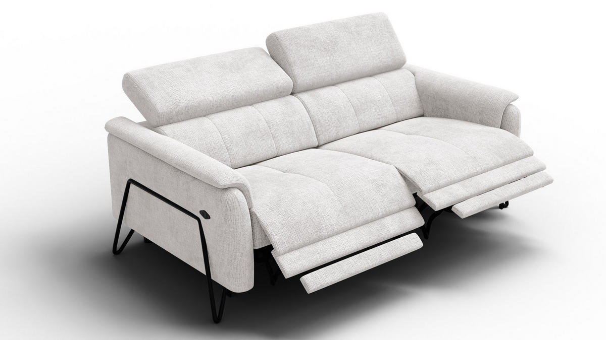RELAXSOFA RODEN 3-Sitzer, creme - Creme, Holz/Textil (194/82/103cm) - Courtois Laville