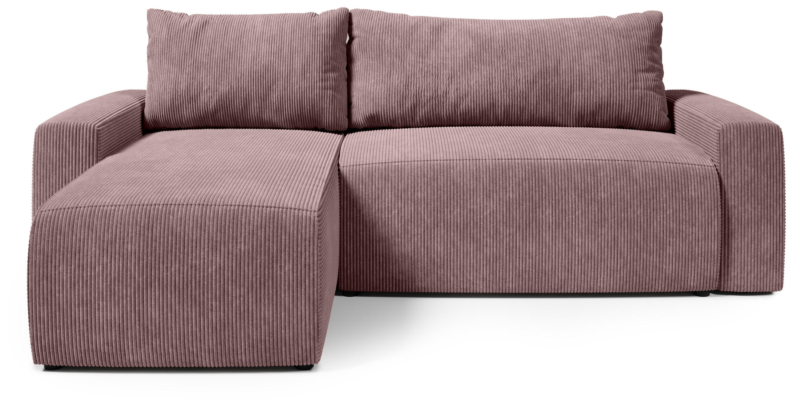 ECKSOFA PLUSH mit Schlaffunktion Rosa Cord - Rosa, Textil (240/145cm) - Bromarkt