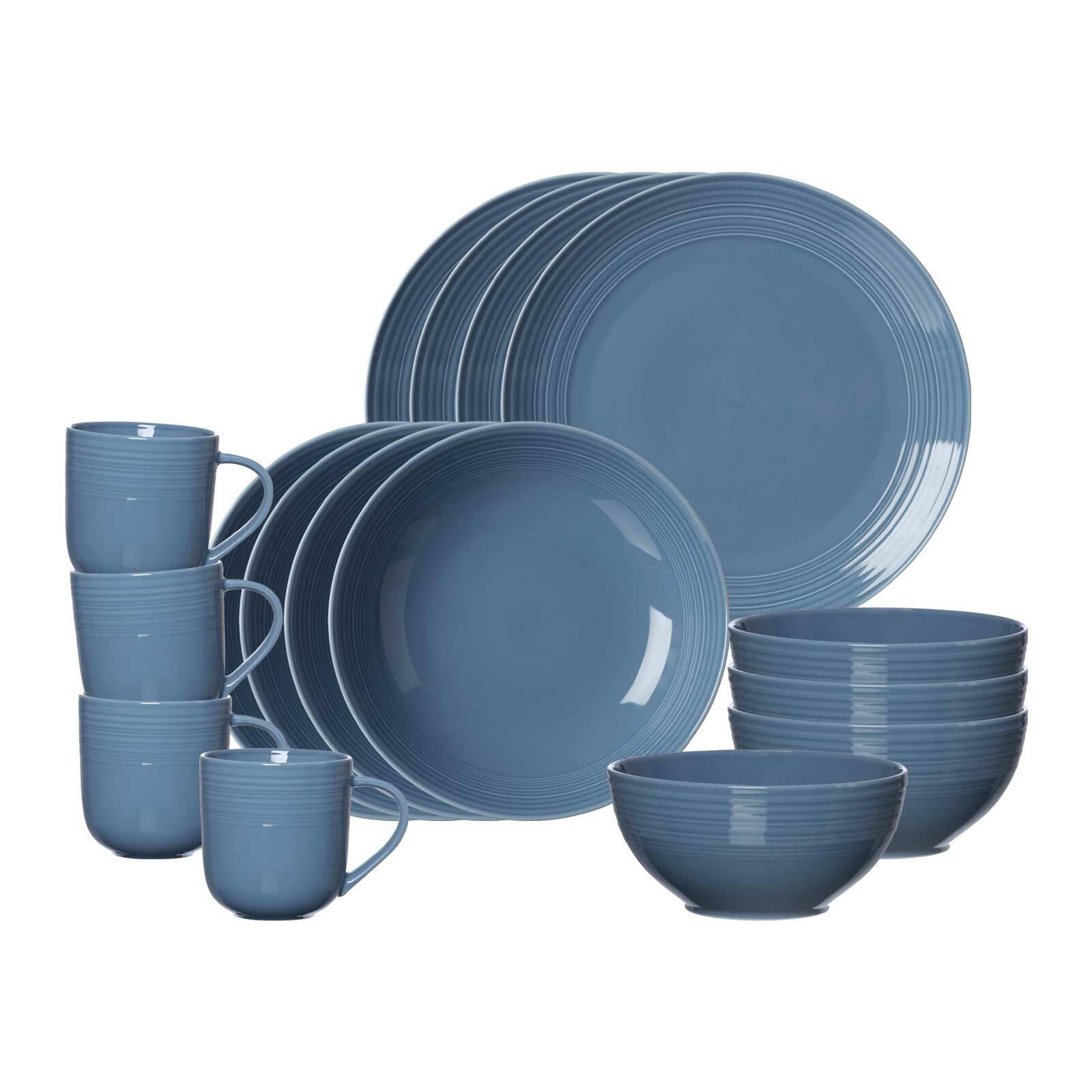KOMBISERVICE Levi Blau 16er Set - Blau, Keramik (36/33/54cm) - Ritzenhoff Breker