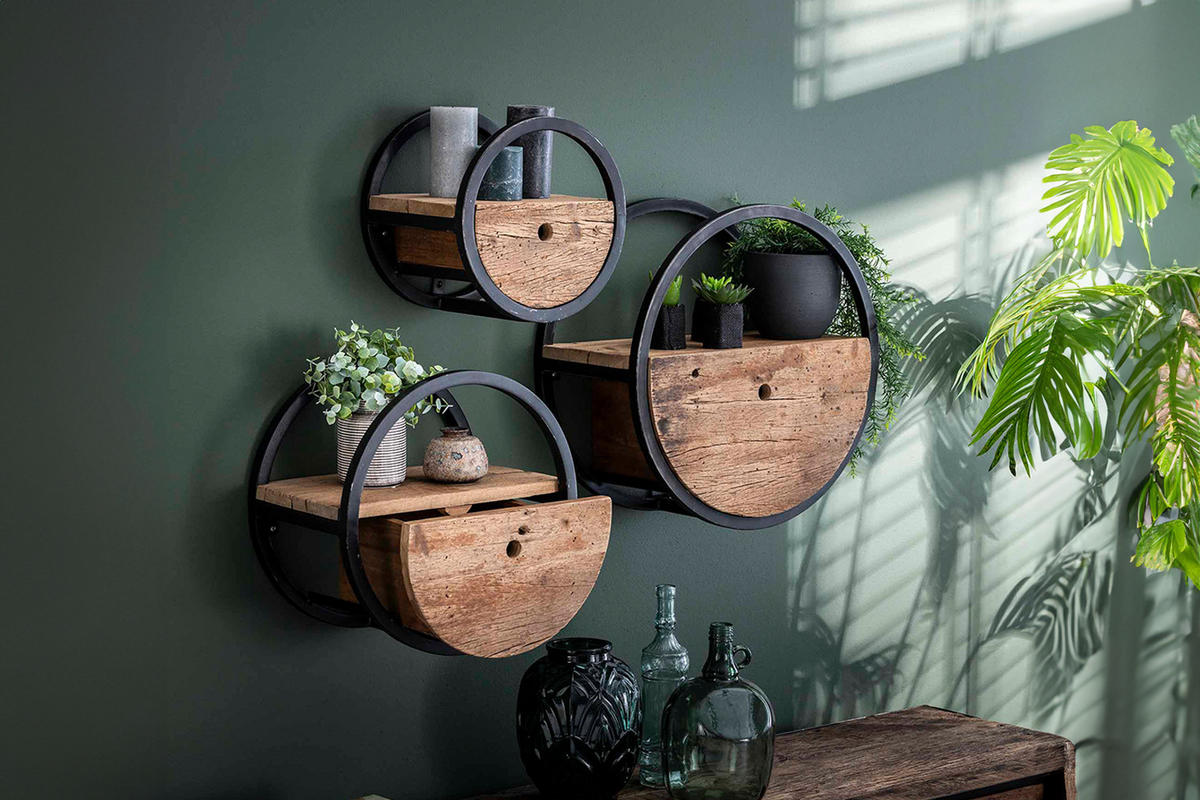 WANDREGAL RADEL Holz - Braun, Holz (40/40/25cm) - KAWOLA