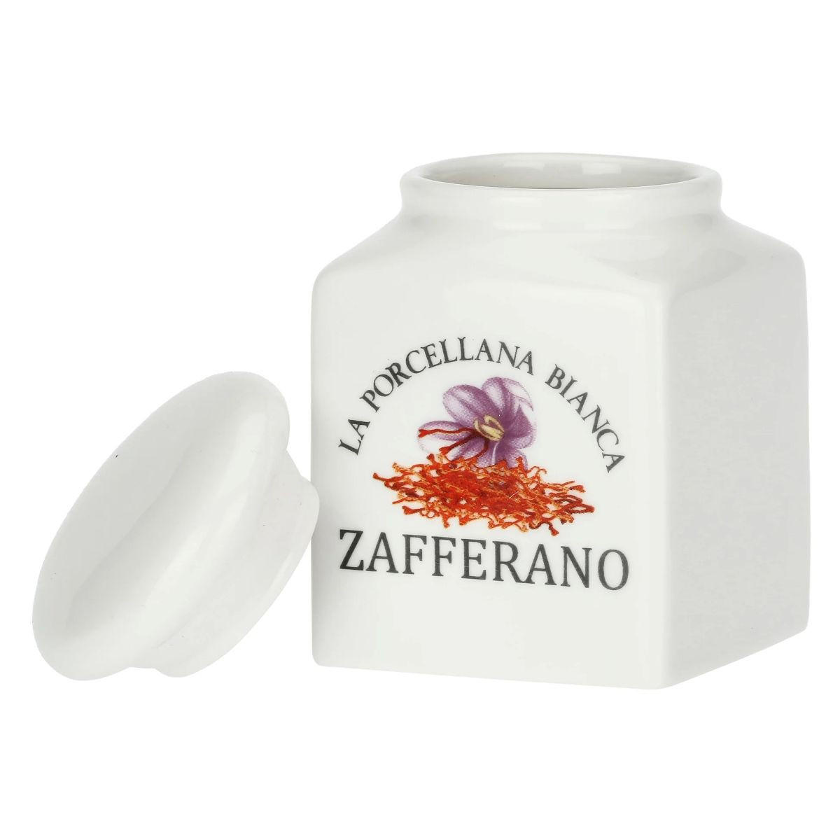 GEWÜRZDOSEN-SET 4-teilig Curcuma, Zafferano, Pepe Nero und Pinoli - 0,175 l - Multicolor, Keramik - La Porcellana Bianca