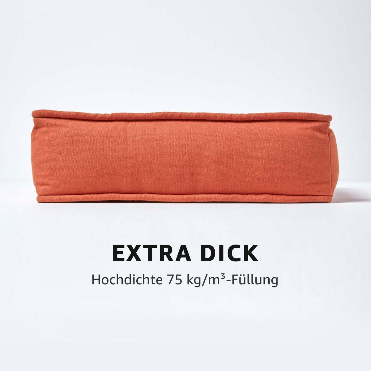 SITZKISSEN terracotta 40/40/10 cm – Stuhlkissen Baumwolle - Orange, Textil (40/40/10cm) - Homescapes