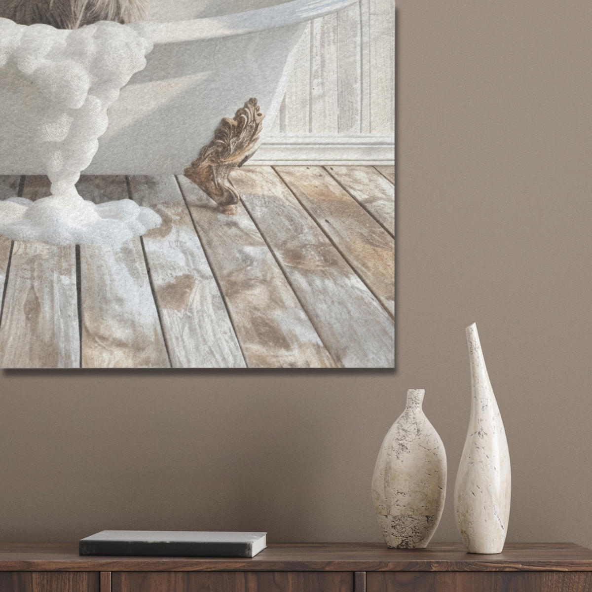 AKUSTIKPANEEL Esel - Tiere - Badewanne - Schaumstoff 60x80 cm - Weiß, Textil (60/0.9/80cm) - MuchoWow
