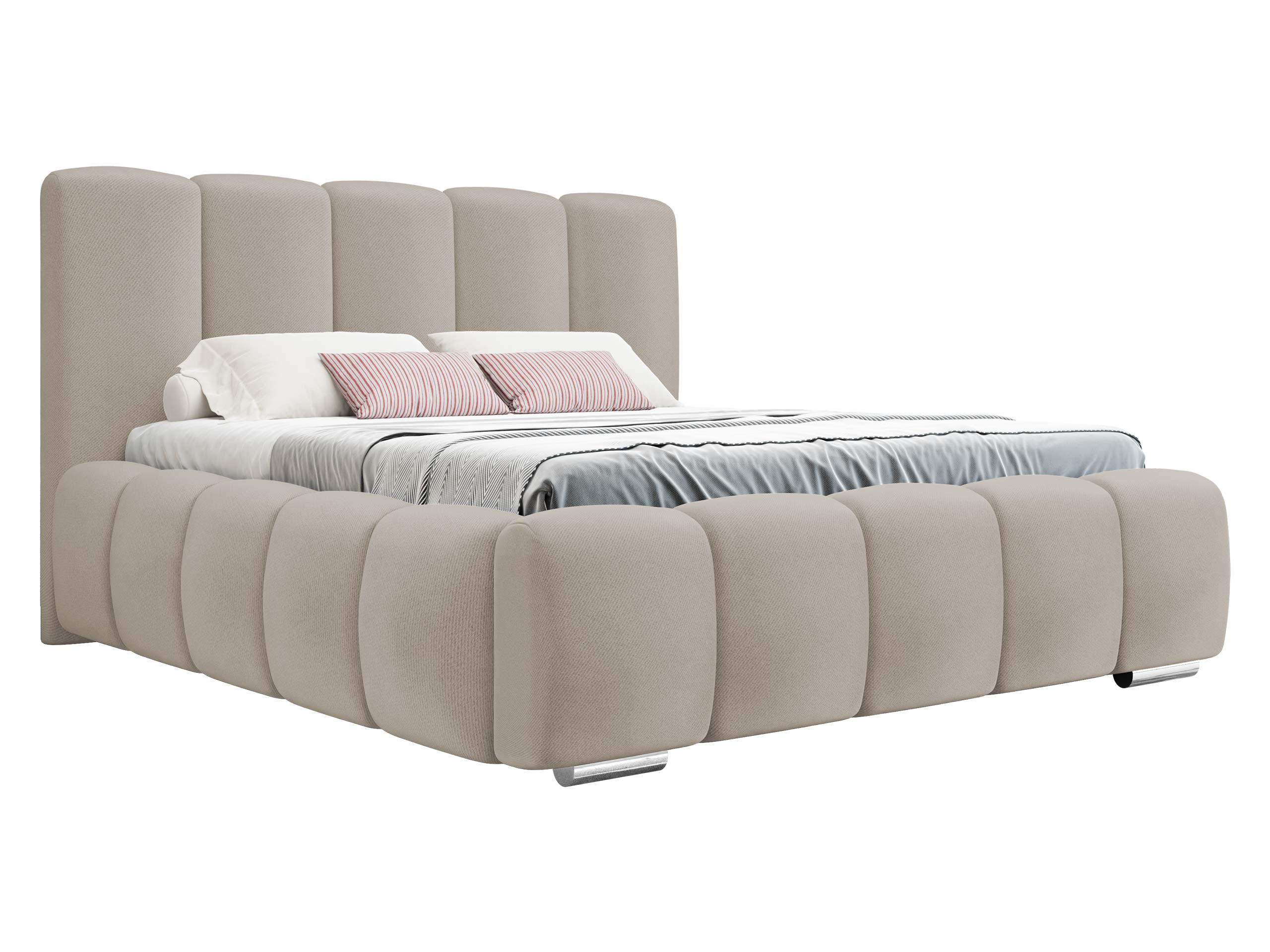 POLSTERBETT Wizko - Chromfarben/Beige, Holz/Holzwerkstoff (160/200cm) - MIRJAN24