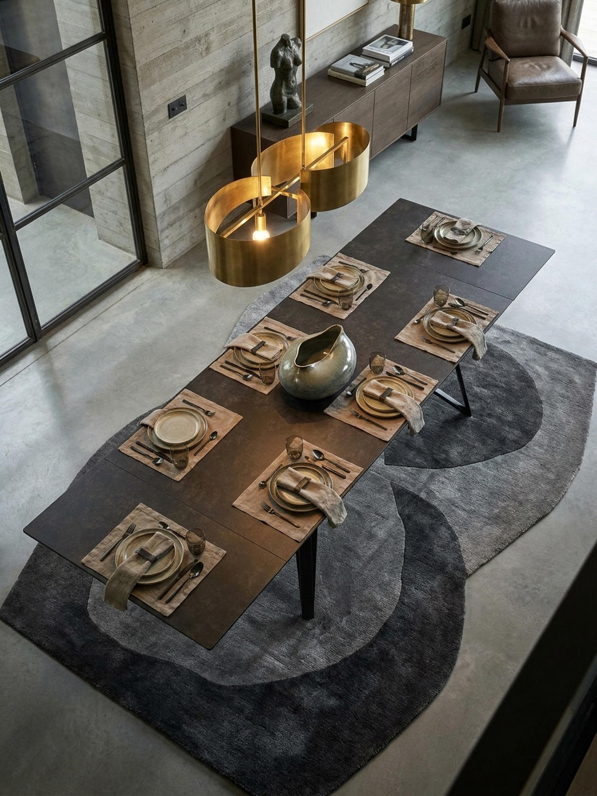ESSTISCH Ausziehbar Keramik Glas Marmoroptik Rechteckig Groß, Schwarz 180x95x76 cm - Schwarz, Keramik/Metall (95/180/76cm) - KADIMA DESIGN