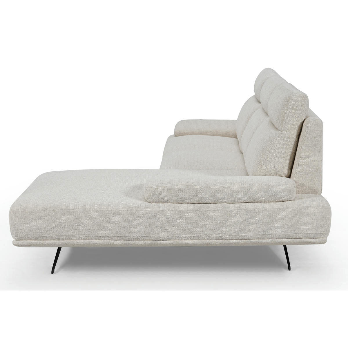 ECKSOFA Webstoff Beige - Beige/Schwarz, Textil/Metall (304/176cm) - Furnhouse