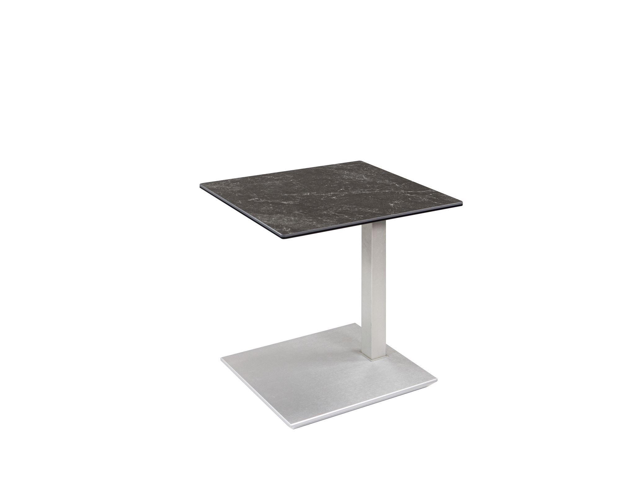 BEISTELLTISCH Chandra 55x47x54 höhenverstellbar Perlsilber/Keramik - Grau, Keramik (55/47/54cm) - 58aufmkessel