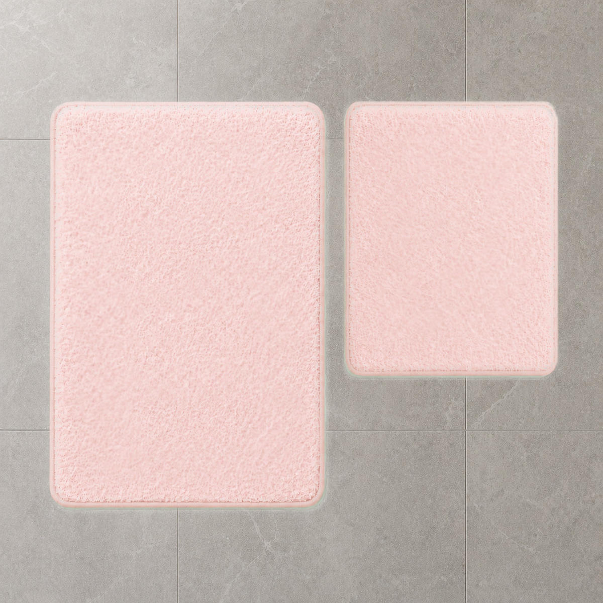BADEMATTE Set 2tlg UNI ROSA - Hellrosa, Textil (60/100cm) - ROLFNERS