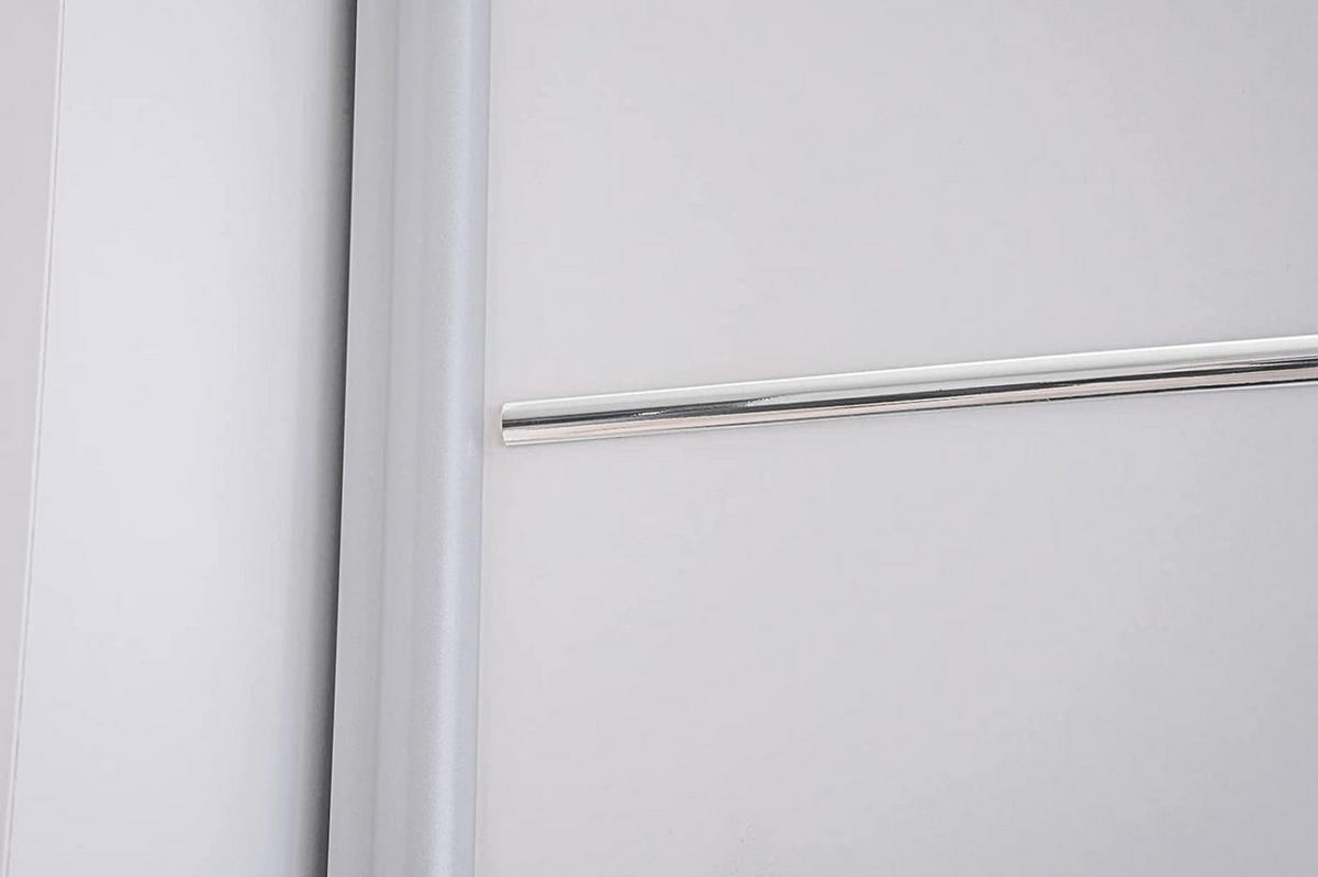 SCHIEBETÜRENSCHRANK - ALFA (Graphit + Sonoma) - Graphitfarben/Sonoma Eiche, Holzwerkstoff/Metall (233/218/61cm) - Möblo