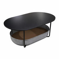 COUCHTISCH - Schwarz, Holzwerkstoff/Textil (45/100/55cm) - Relaxdays