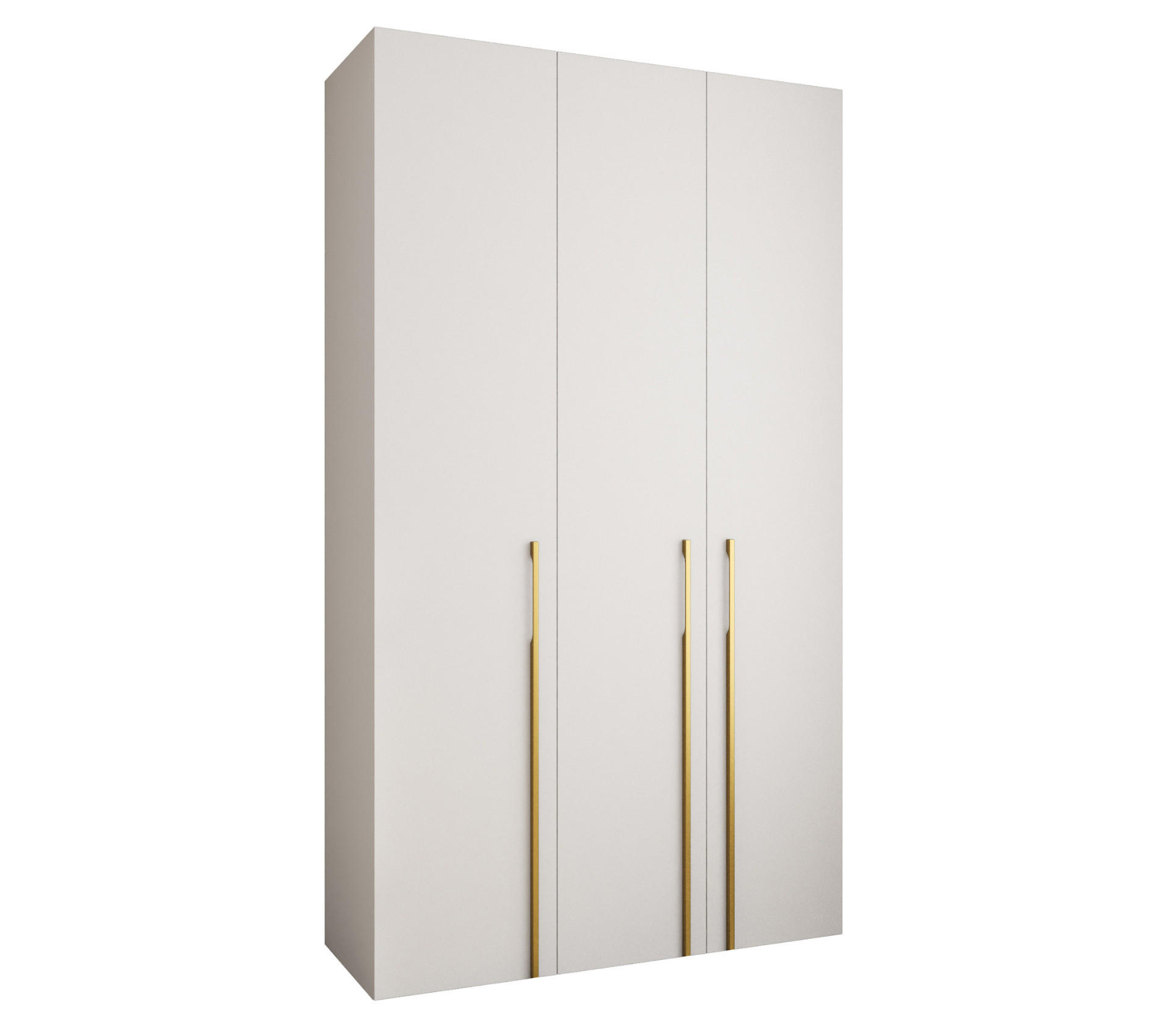 DREHTÜRENSCHRANK 245,5/140/50 3-türig - Goldfarben/Weiß, Holz/Metall (140/245.5/50cm) - Abiks Möbel