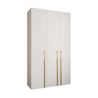 DREHTÜRENSCHRANK 245,5/140/50 3-türig - Goldfarben/Weiß, Holz/Metall (140/245.5/50cm) - Abiks Möbel