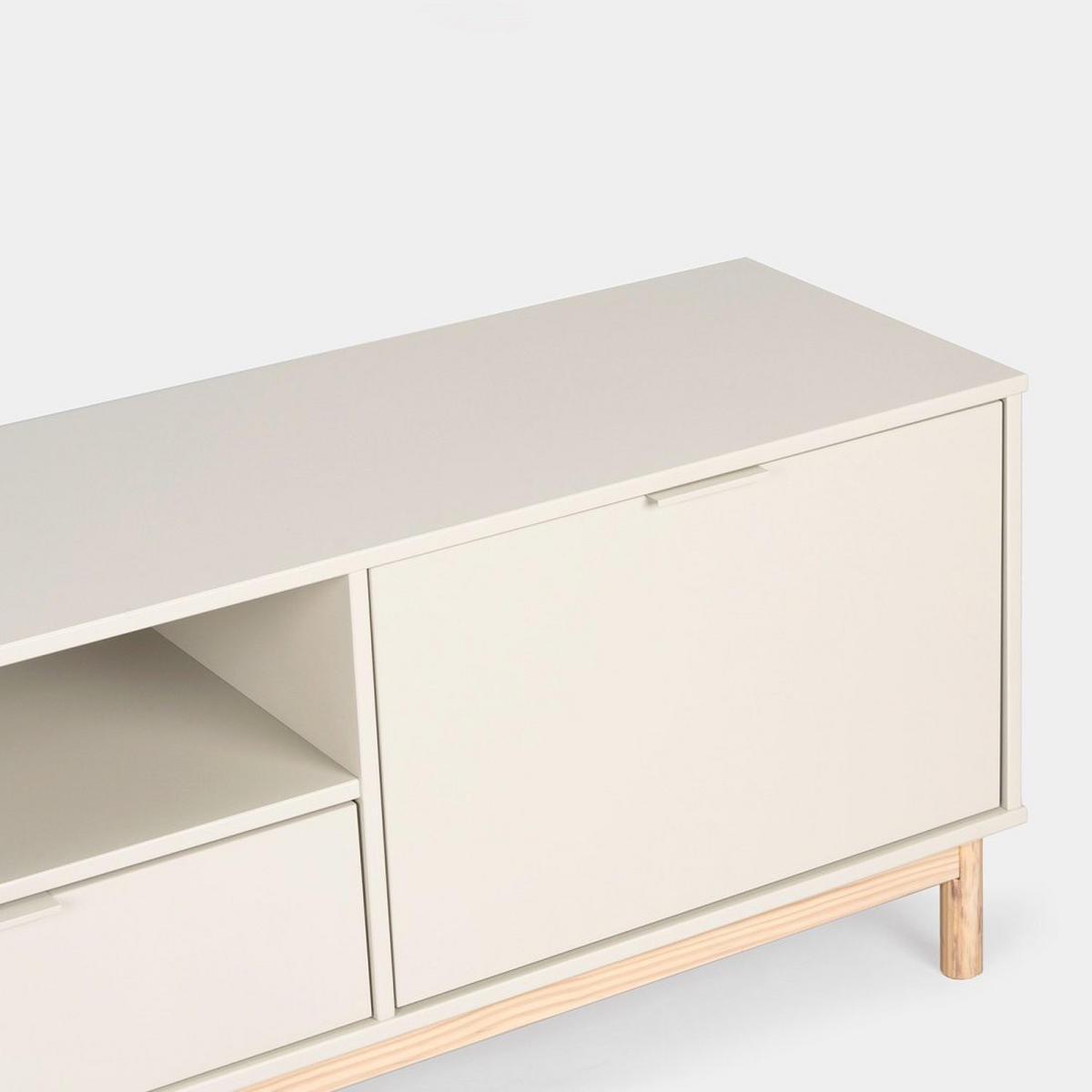 TV-ELEMENT Elian Weiß 180 cm x 53 cm - Weiß, Holzwerkstoff (180/53/39cm)