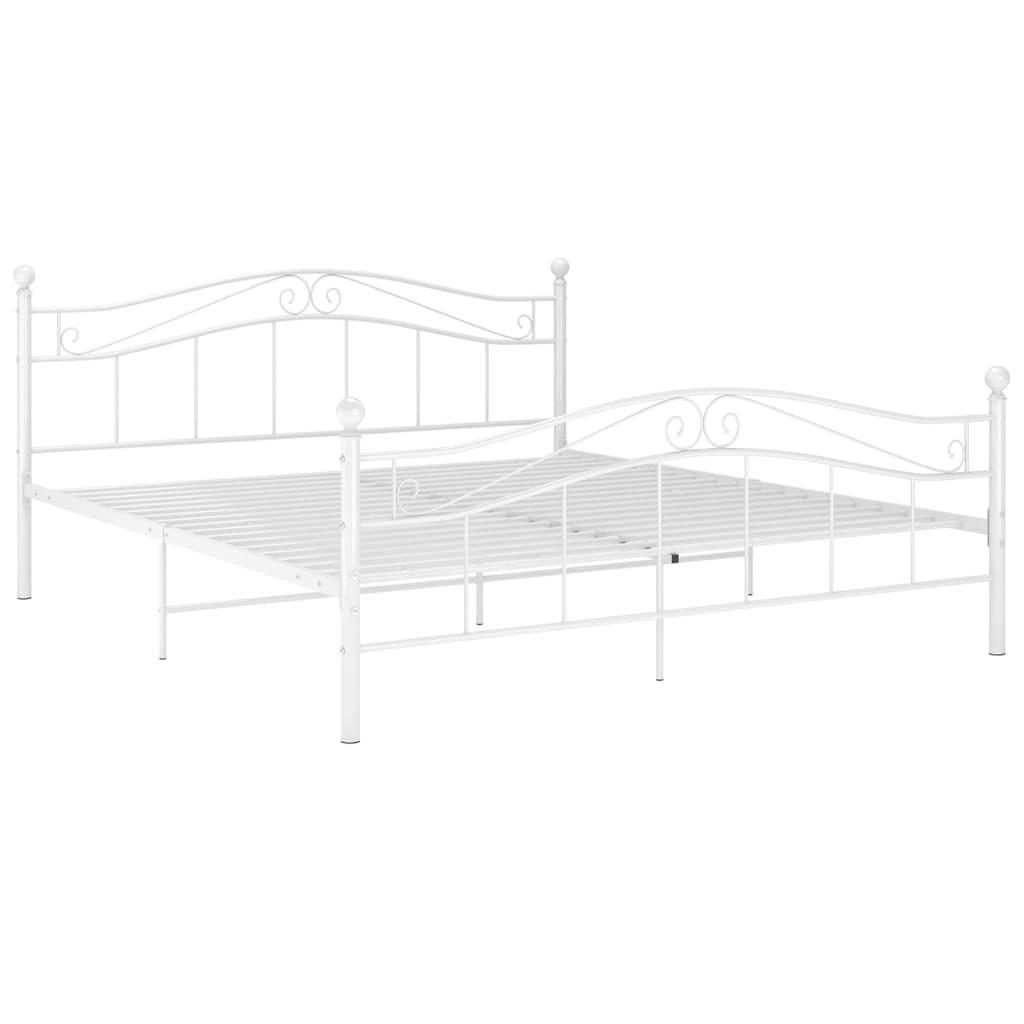BETT Weiß Metall 140x200 cm - Weiß, Metall - furnicato