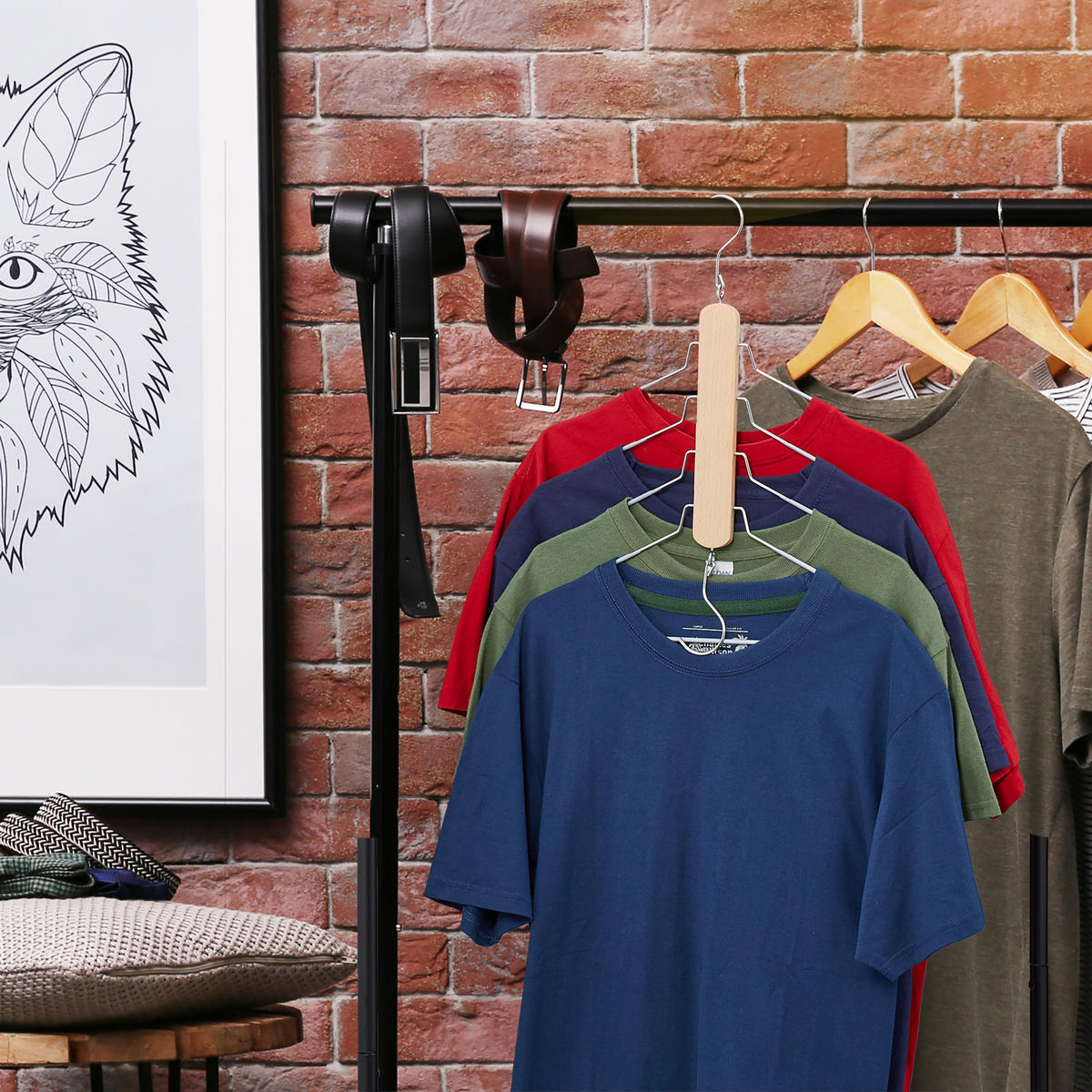 VIACÚČELOVÝ hák - viacfarebná, kov/drevo (2cm) - Relaxdays