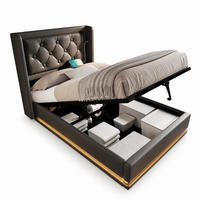 POLSTERBETT 90/200 mit Bettkasten, 3-seitiger LED-Beleuchtung und USB Type-C in Schwarz - Schwarz, Holzwerkstoff/Textil (90/200cm) - EVRYAE