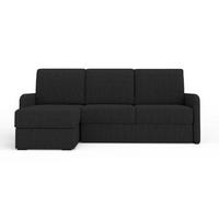 ECKSOFA BIANCO 215 cm breit in Stoff Schwarz links - Schwarz, Holzwerkstoff/Textil (215/145cm) - Deine Möbel 24