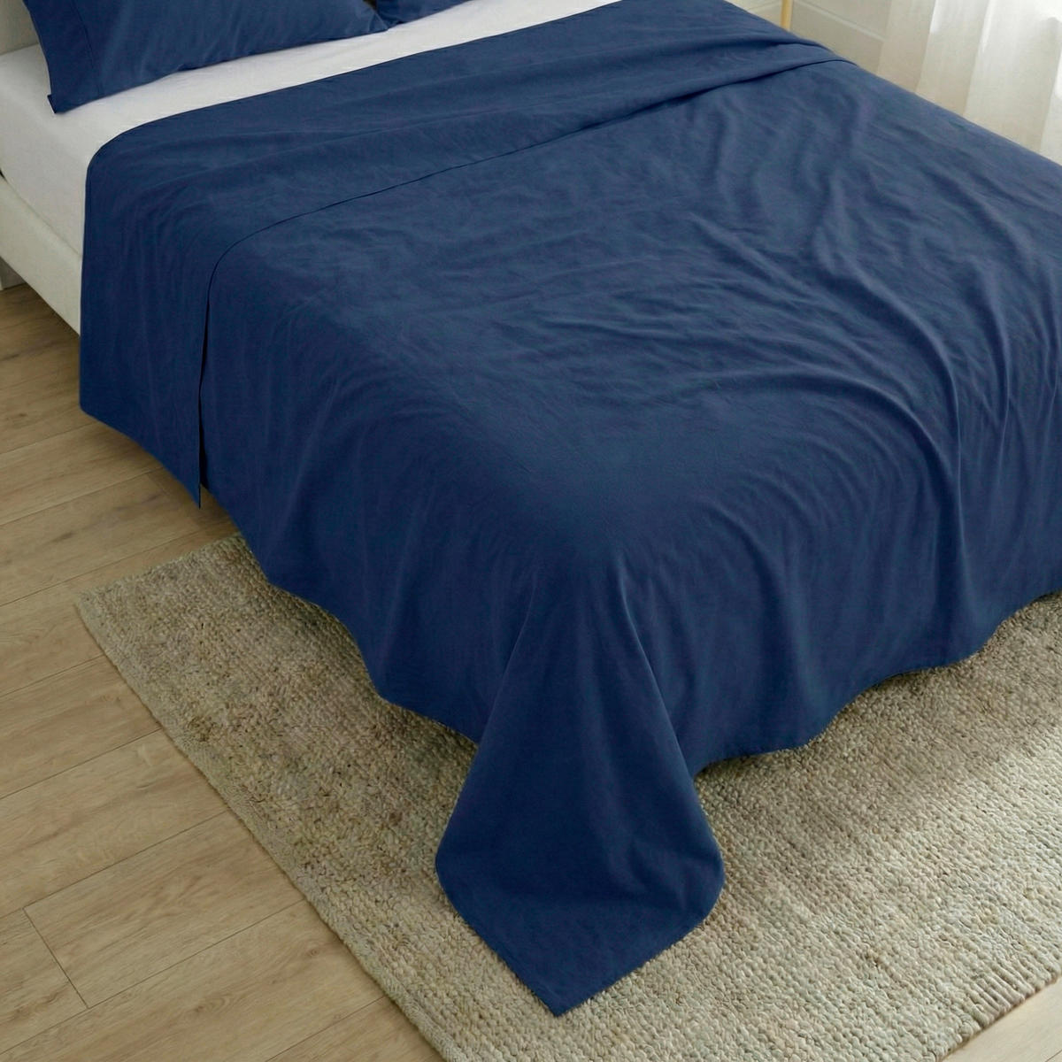 OBERBETTLAKEN basic 180x270 cm dunkelblau - Dunkelblau, Textil (180/270cm) - Happy Friday