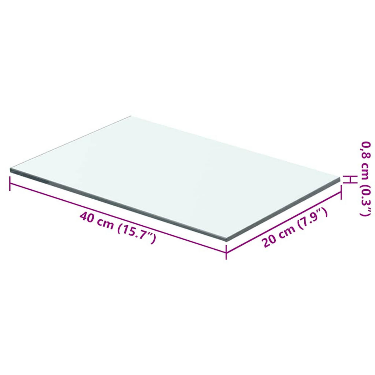 REGALBODEN Glas Transparent 40/20 Cm - Klar, Glas (40/0.8/20cm) - vidaXL
