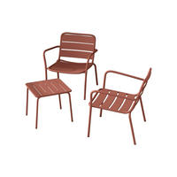 GARTENSITZGRUPPE im Set - 2 -Sitzer - Stahl - terracotta - MIRMANDE - Braun, Metall - Vente-Unique