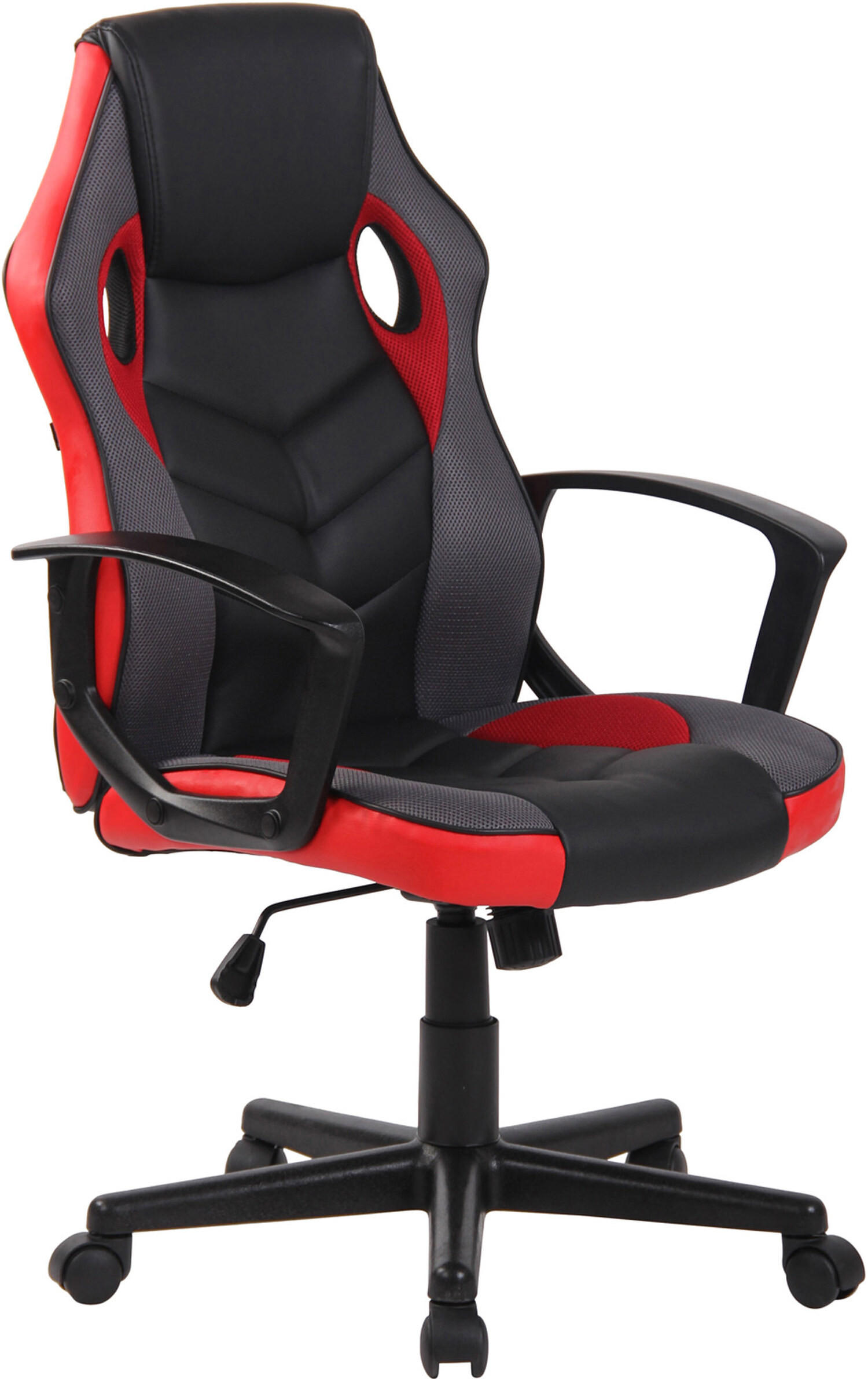 BÜROSTUHL Glan, Kunstleder Schwarz/Rot - Rot, Kunststoff/Textil (64/119/60cm) - TPFLiving