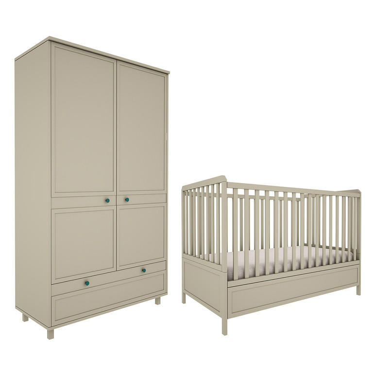 POKOJ PRO MIMINKO 2DÍLNÝ Gabriel Zelená - zelená barva, kompozitní dřevo (145/103/75cm) - Petits-meubles