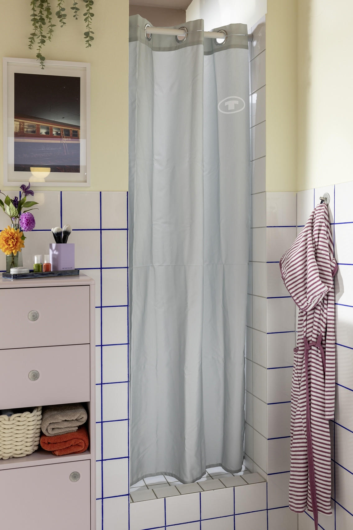 DUSCHVORHANG Polyester - Grau, Textil (180/200cm) - Tom Tailor