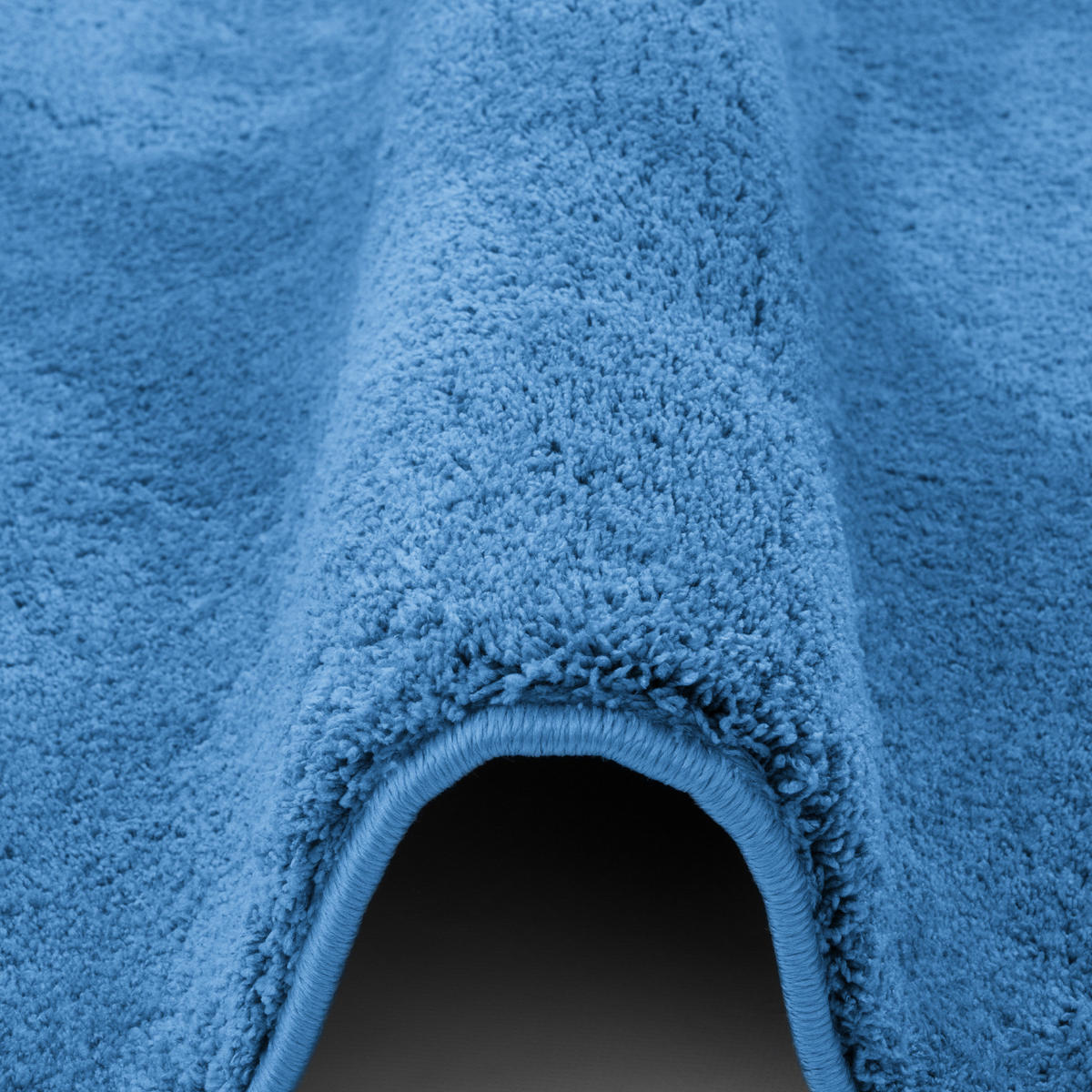HOCHFLOR SUPER SOFT TEPPICH SILKY RUND - Blau, Textil (160/160cm) - Pergamon
